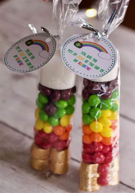 How To Make Skittles St Patrick Day Rainbow Treat Bag Free Printable