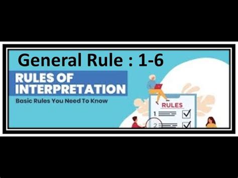 All General Rules Of Interpretation Rule Under Customs Tariff Act