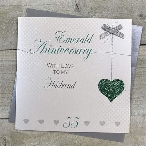 Husband Th Emerald Wedding Anniversary Handmade Card Love Lines