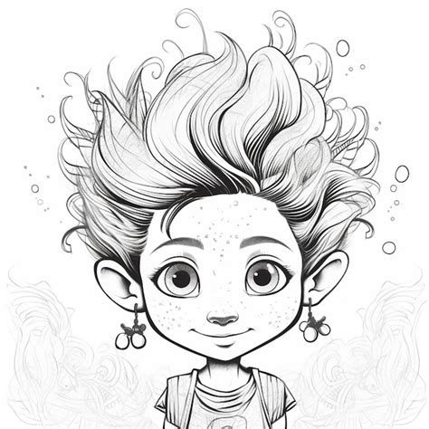 Premium AI Image | A drawing of a girl with a hairdo and earrings ...