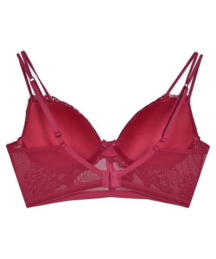 Sutiã de renda cropped bojo e aro e detalhes em tule transparente Rios Lingerie Sutiã