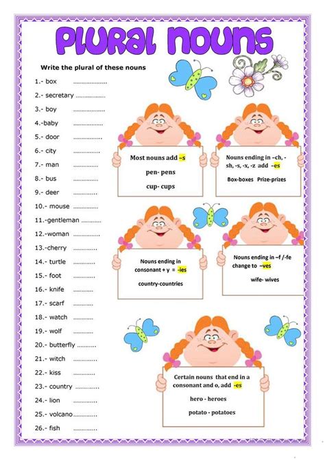 Plural Nouns English Esl Worksheets For Distance Learning And