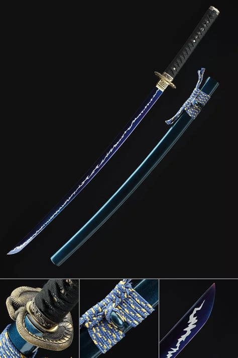 Blue Blade Katana Handmade Japanese Katana Sword Spring Steel With