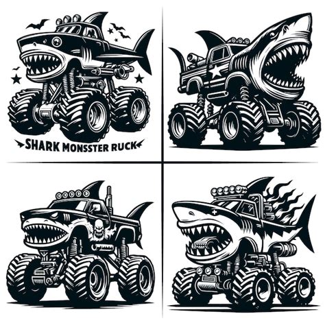 Shark Monster Truck Svg Muscle Car Svg X Off Road Vehicle Shark