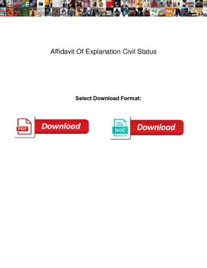 Fillable Online Affidavit Of Explanation Civil Status Affidavit Of