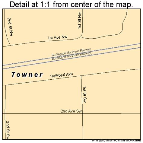 Towner North Dakota Street Map 3879420