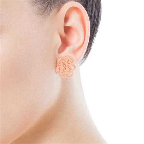 Rose Vermeil Silver Rubric Earrings TOUS