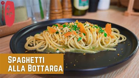 Spaghetti Alla Bottarga Pasta Using Bottarga Cured Fish Roe Pasta