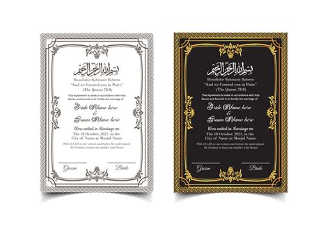 Islamic Contact Marriage Certificate Design | AI Free Download - Pikbest