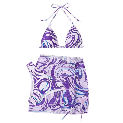 Pack Bikinis For Women S Tie Dye Bikini Set Swimsuit With Sarongs