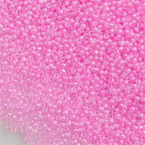 Czech Seed Bead 11 0 Pink Lined Crystal 50g 38123 Aura Crystals Llc