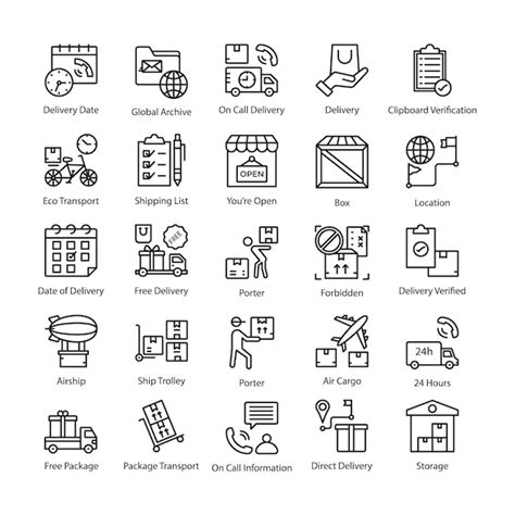 Premium Vector Logistics Delivery Line Icon Set