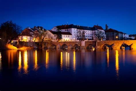 Oldest Czech Stony Bridge in City of Pisek on the Otava River. Czechia Stock Image - Image of ...