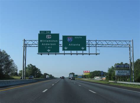 Interstate 85 South Anderson Oconee Counties Aaroads South Carolina