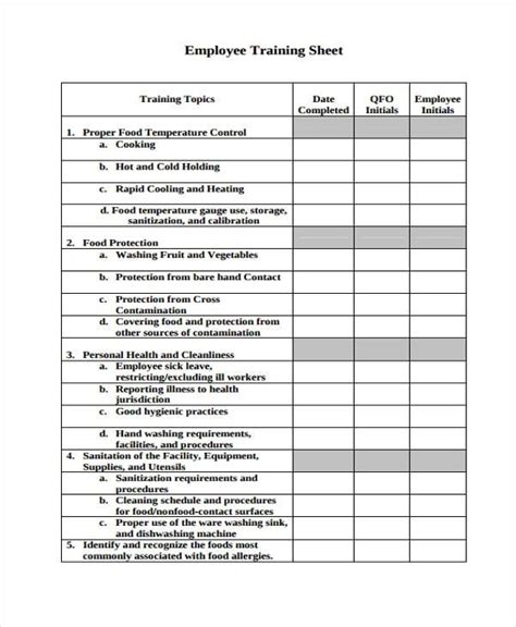 Employee Training Register Templates 9 Free Docs Xlsx And Pdf