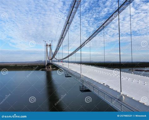 Aerial view of a bridge stock image. Image of metal - 257985531