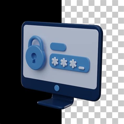 Icono 3d de contraseña de computadora Archivo PSD Premium