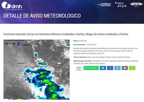 Dmh Paraguay On Twitter Aviso Meteorol Gico N Emitido