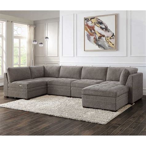 Thomasville Rockford 6 Piece Fabric Modular Sectional