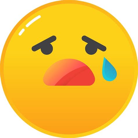 Emoji chora triste ícone emoticon rasgo no vetor rosto Vetor Premium