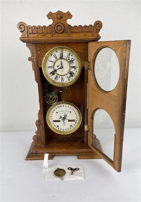 Antique Waterbury Double Dial Calendar Clock