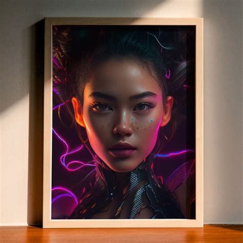 Cyberpunk Woman Poster Etsy