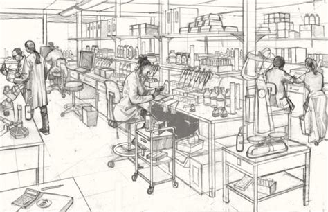 Drawing Of A Laboratory