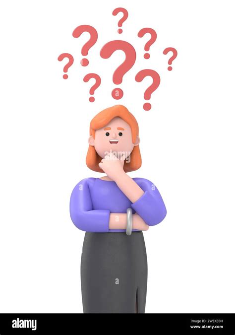 Making A Decision With Arrows And Question Mark Above Head 3d Illustration In Cartoon Style3d