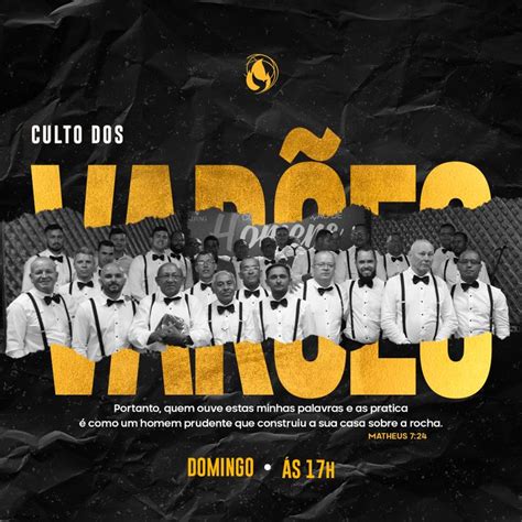 Culto dos Varões Modelo de cartaz Cartazes cristãos Ideias de culto