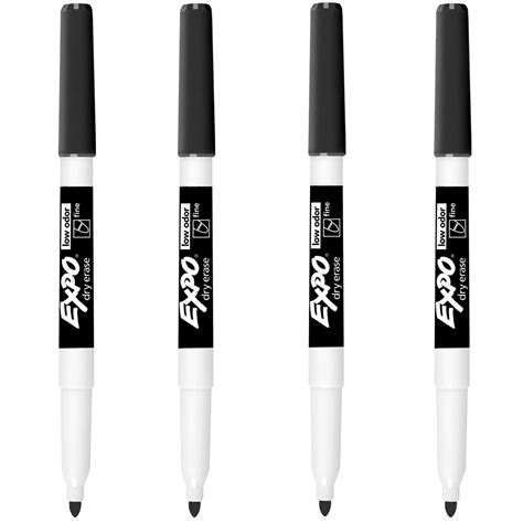 EXPO Dry Erase Marker, Fine Point, Black, 4 pcs - Clip Art Library