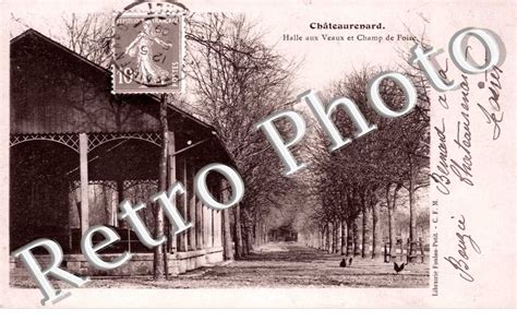 Photo Carte Postale Ancienne Hall Aux Veaux Et Champ De Foire 45