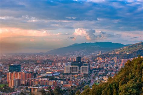 Bogota Colombia High Angle Panoramic View Of The Barrio De Usaqu√©n