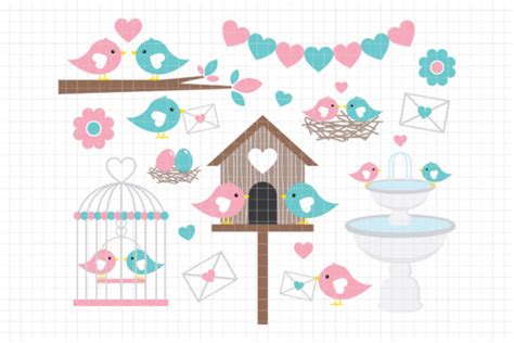 Valentine Birds Clipart DC21A Graphic by Printablestore · Creative Fabrica