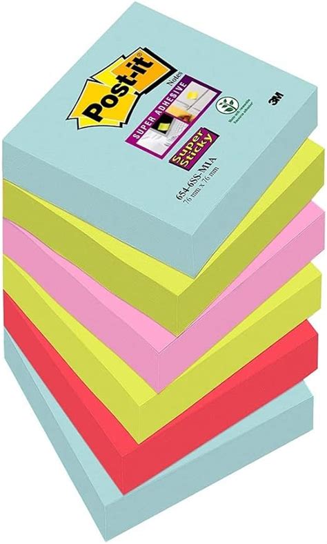 Post It Super Sticky Notes Couleurs Cosmic Pack De 6 Blocs 90