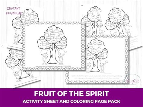 Fruit Of The Spirit Coloring Page And Activity Sheet Fruit Of The