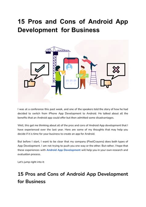 Ppt 15 Pros And Cons Of Android App Development For Business