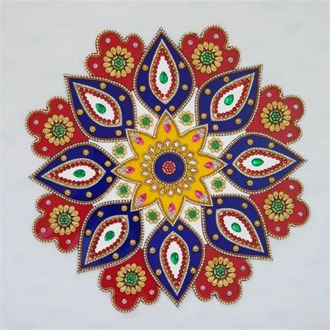 Mix Colour Acrylic Diwali Rangoli For Decoration Packaging Type Box