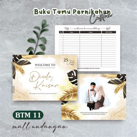 Jual BUKU TAMU CUSTOM BUKU TAMU PERNIKAHAN CUSTOM ELEGANT WEDDING