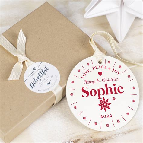 Personalised Babys First Christmas Bauble By Delightful Living