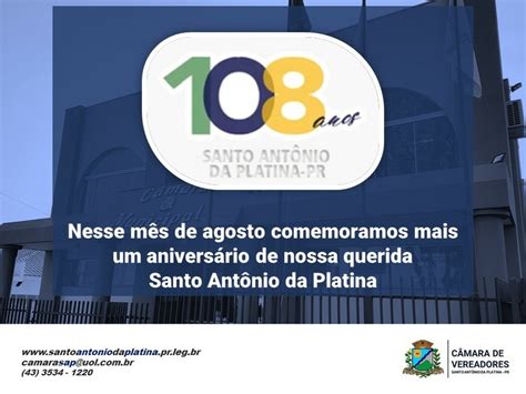 Santo Ant Nio Da Platina Anos C Mara Municipal De Santo Ant Nio