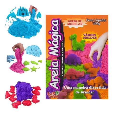 Areia M Gica De Modelar Infantil G Moldes Dino E Mar