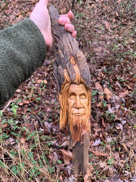 Wood Carving Wood Spirit Carving Carving Of A Face Hand Carved Wood