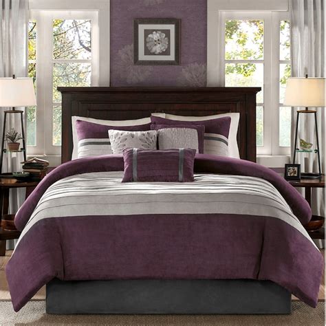 Madison Park 7 Piece Purple King Comforter Set In The Bedding Sets