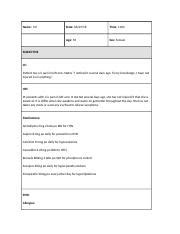 Su Nsg Soap W Casper G Doc Docx Name S P Date Time Age Sex Female