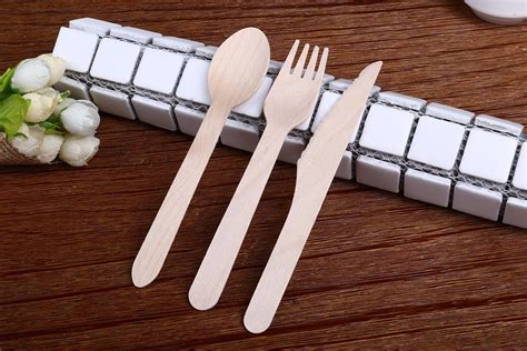 Wooden Disposable Cutlery Pc Set Forks Spoons Knives