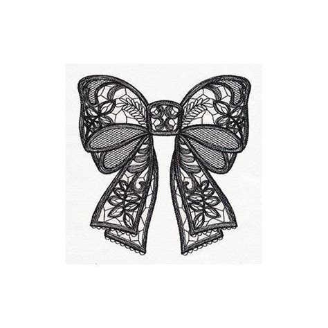 Black Lacy Bow Tattoo Design