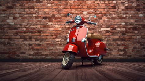 Fondo Representaci N D De Un Scooter El Ctrico O Cl Sico Rojo Contra