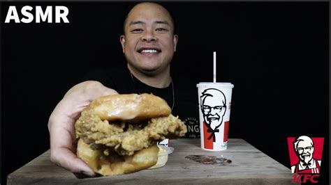 Donut Kfc Fried Chicken Sandwich And Mac Cheese Asmr Mukbang No Talking