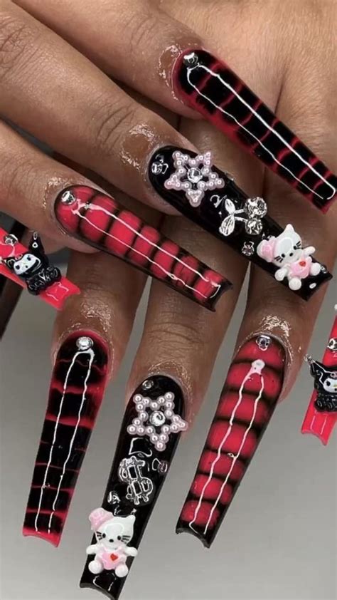 Cute y2k goth hello kitty nails | Hello kitty nails, Nail designs, Punk ...