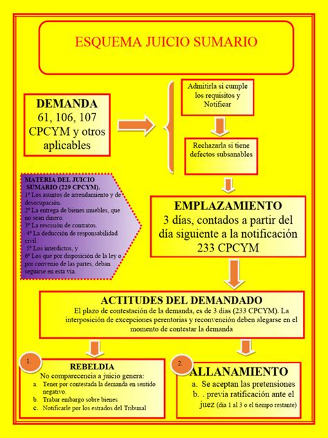 Esquema Juicio Sumario Pdf Demanda Judicial Sentencia Ley